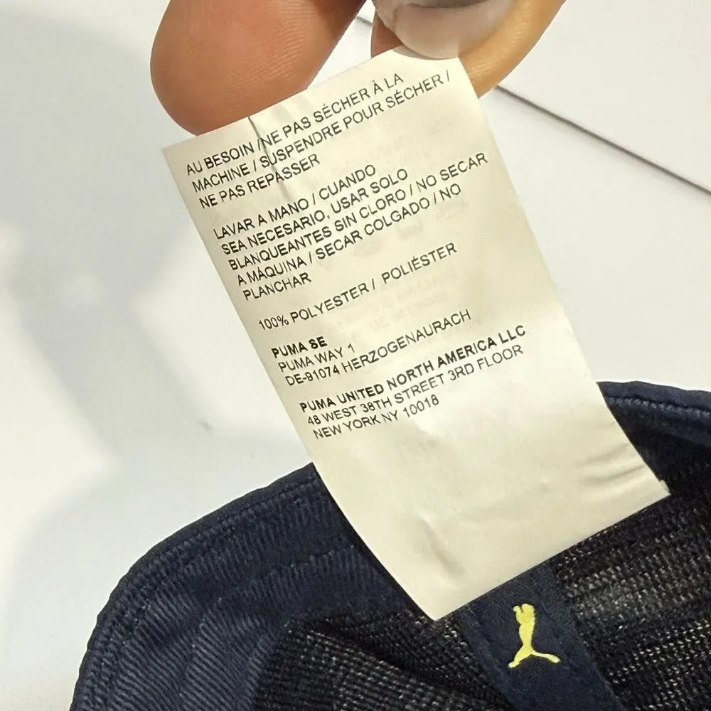Puma NWT kids hat Adjustable Puma youth cap in blue with yellow details